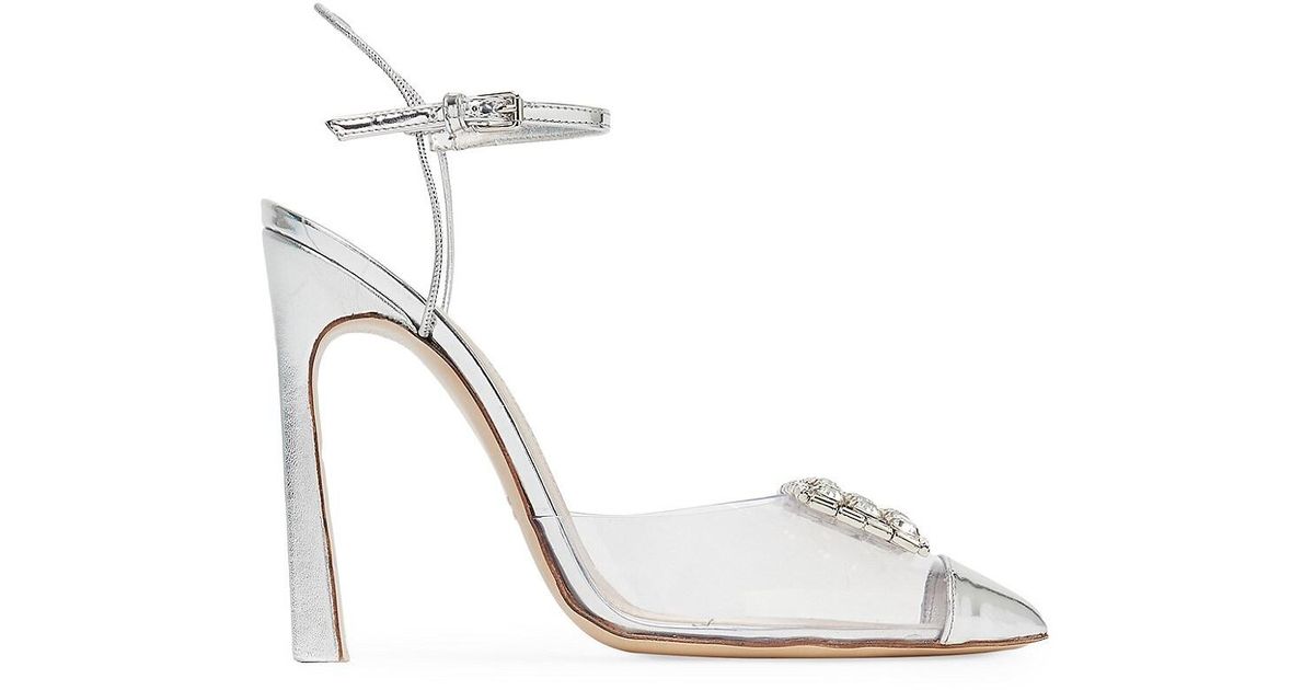 Giambattista Valli Leather Crystal-embellished Pvc Ankle-strap Pumps in ...
