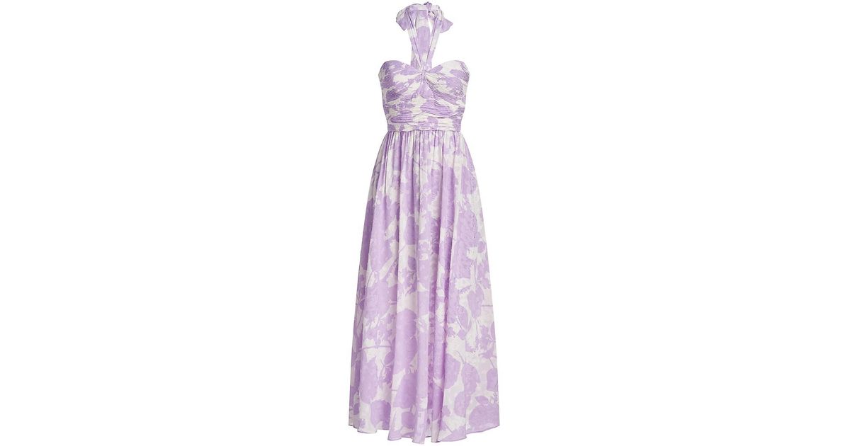 AMUR Selina Halterneck Midi-dress in Purple | Lyst