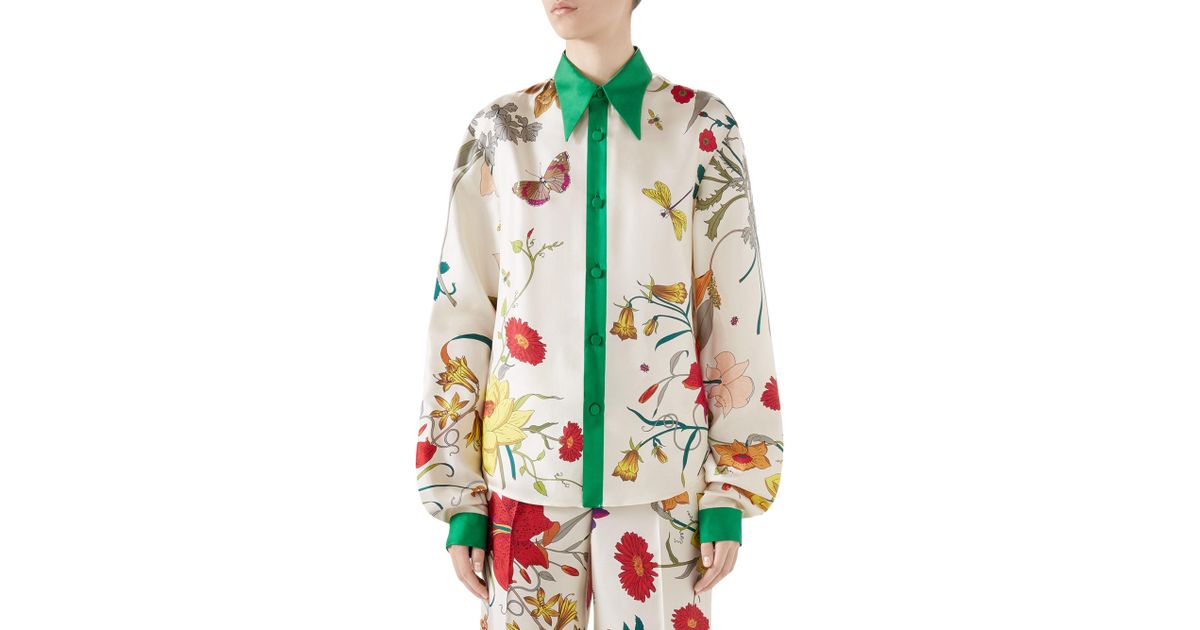 gucci floral blouse