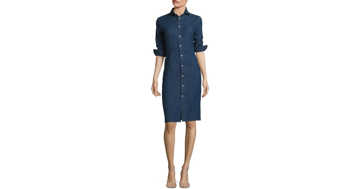 ralph lauren stretch denim shirtdress