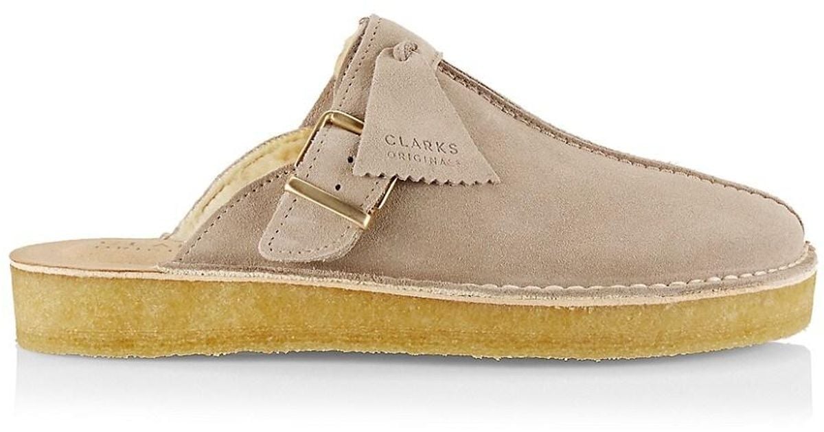 Clarks Originals Trek Suede Mules in Sand (White) for Men Lyst