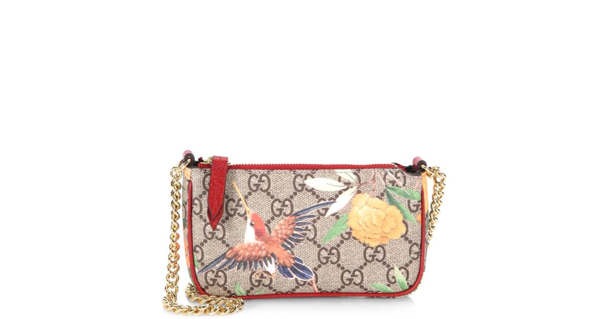 Gucci Tian Gg Canvas Chain Pouch - Lyst