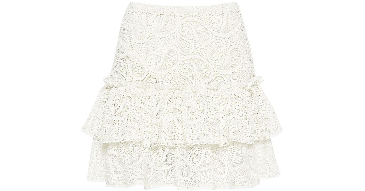 Robert Graham Marisol Ruffled Paisley Eyelet Skirt in White | Lyst