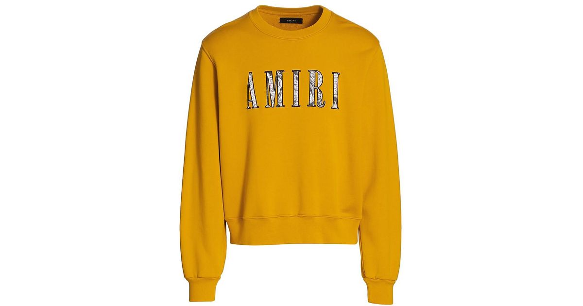 Amiri Cotton Paisley Core Logo Crewneck 
