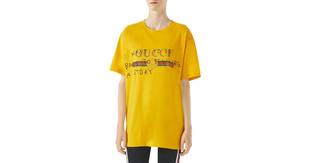 Gucci Cotton Logo Writing T-shirt in 