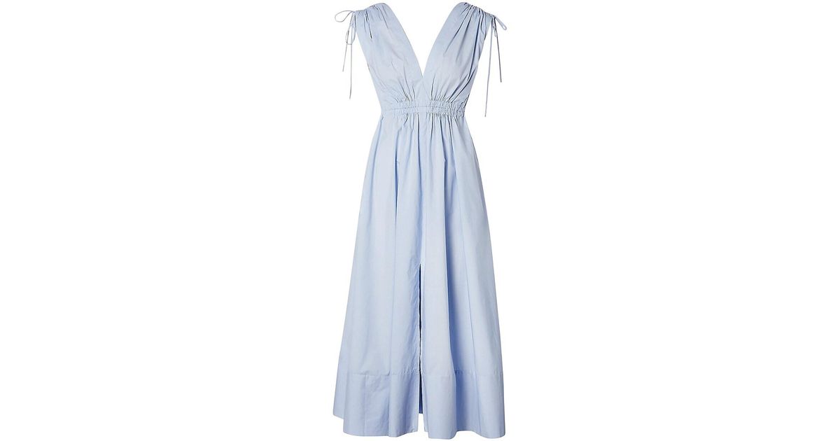 Scanlan Theodore Parachute Cotton Drawstring Midi-dress in Blue | Lyst