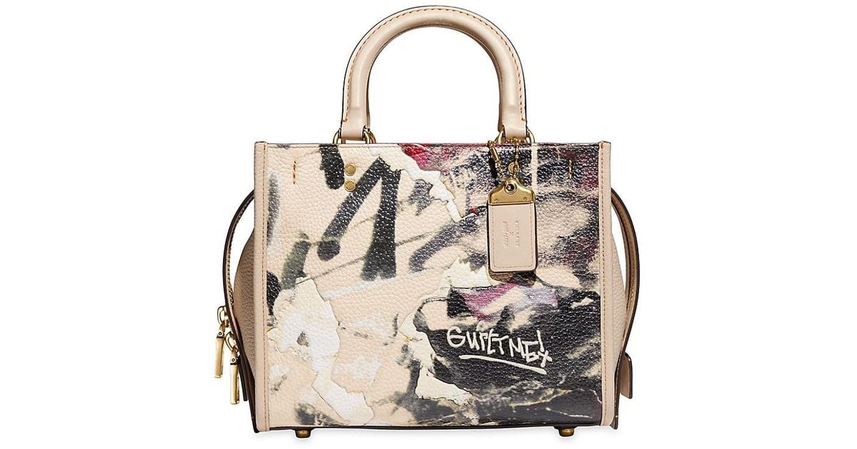 COACH X Mint & Serf Rogue 25 Printed Leather Tote in White | Lyst