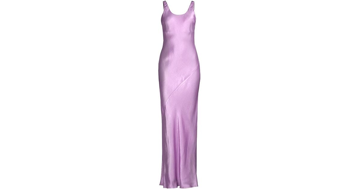 Line & Dot Adelyn Satin Floor-length Dress in Purple | Lyst