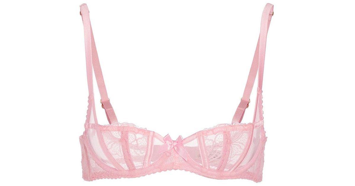 Agent Provocateur Rozlyn Floral Lace Underwire Balconette Bra In Pink Lyst