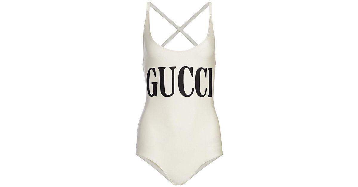 gucci logo one piece swimsuit