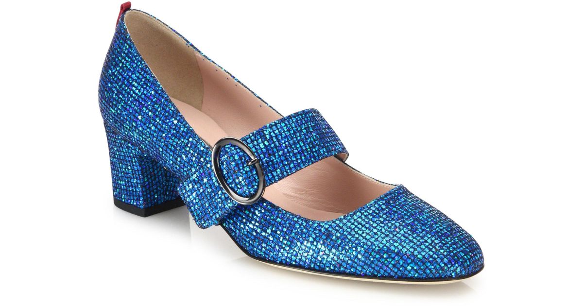 SJP by Sarah Jessica Parker Tartt Shimmer Mary Jane Pumps in Blue | Lyst