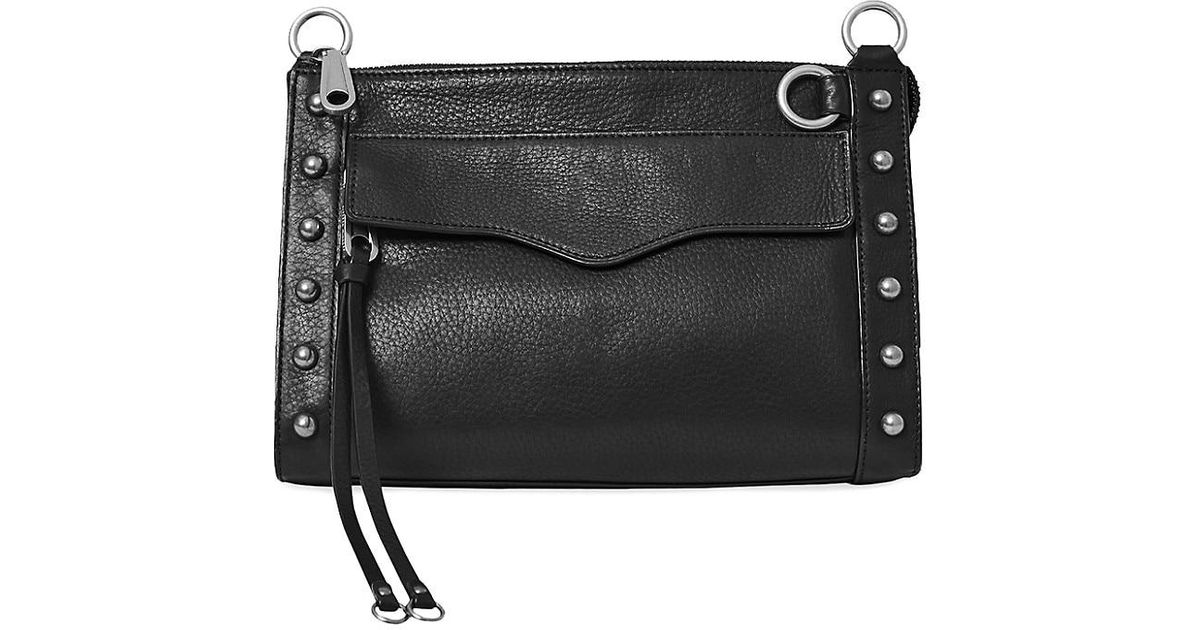 Rebecca Minkoff Mab Studded Leather Crossbody Bag in Black Lyst
