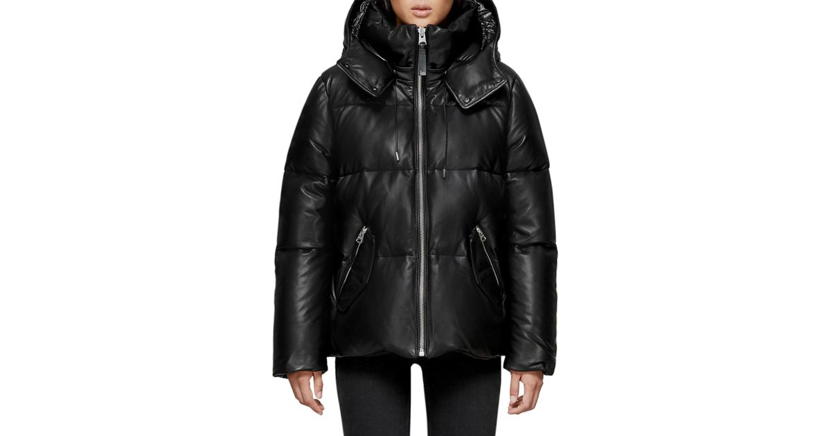 mackage leather puffer