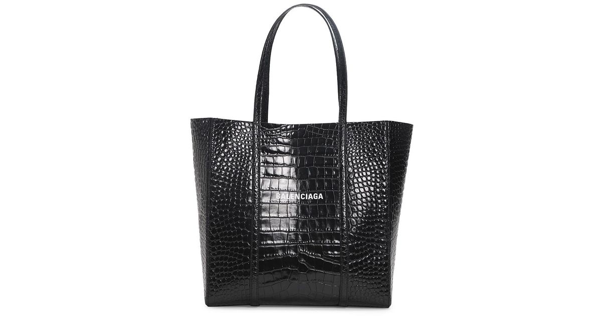 croc embossed tote bag
