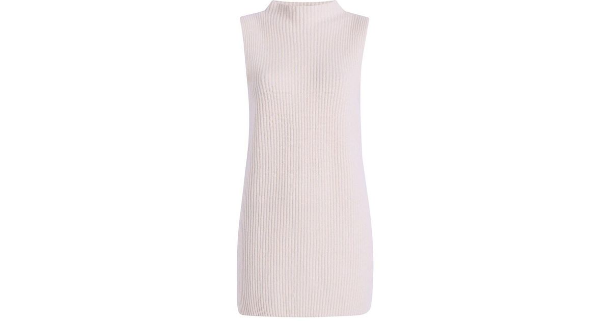 Another Tomorrow Mock Turtleneck Sleeveless Sweater in Pink | Lyst