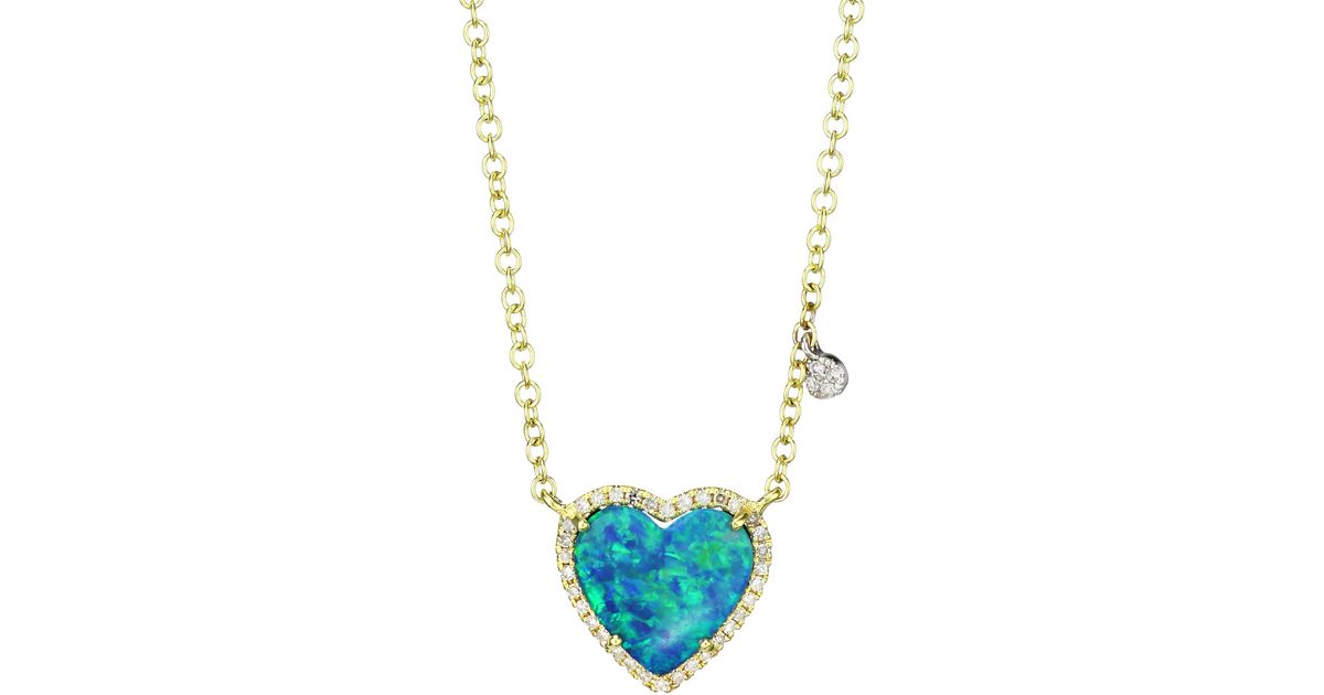 opal heart pendant