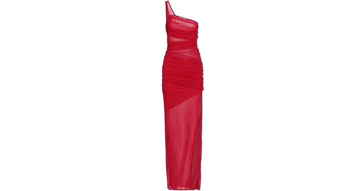 GAUGE81 Moni One-shoulder Ruched Gown in Red | Lyst