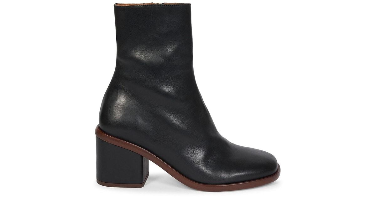 Chloé Meganne Leather Ankle Boots in Black | Lyst