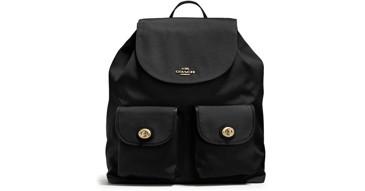 COACH Small Nylon Backpack in Black | Lyst