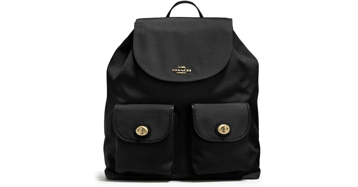 black nylon backpack