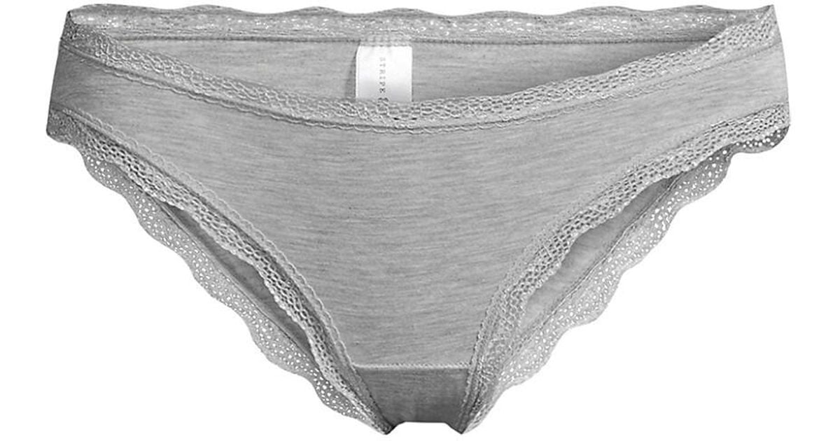Stripe & Stare Synthetic Grey 4pack Panties Box in Gray Lyst