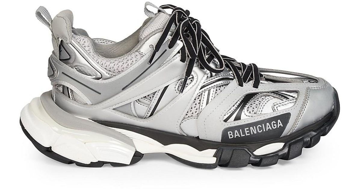 Balenciaga Track Metallic Sneakers In Mesh And Nylon | Lyst