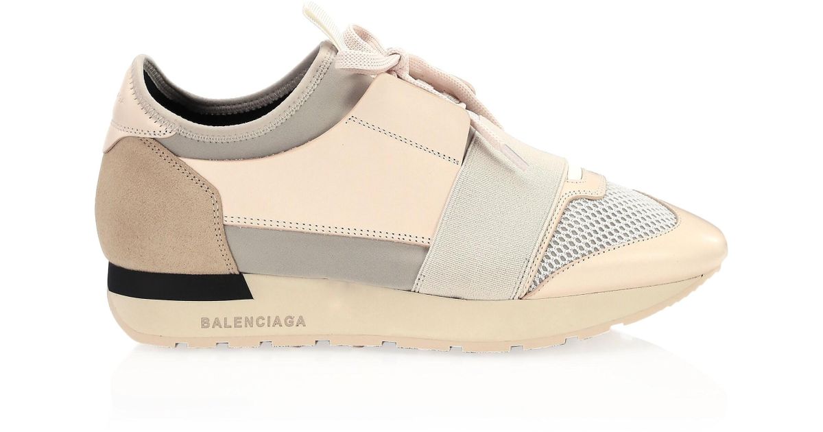Balenciaga Synthetic Women's Race Runner Sneakers - Beige in Natural - Lyst