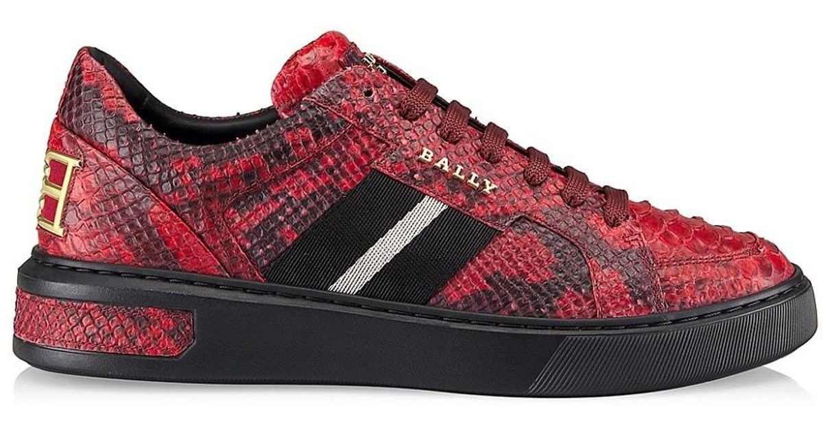 bally snakeskin sneakers