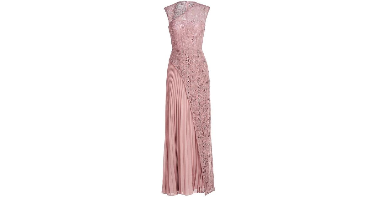Kay Unger Dianna Layered Lace Gown in Pink | Lyst