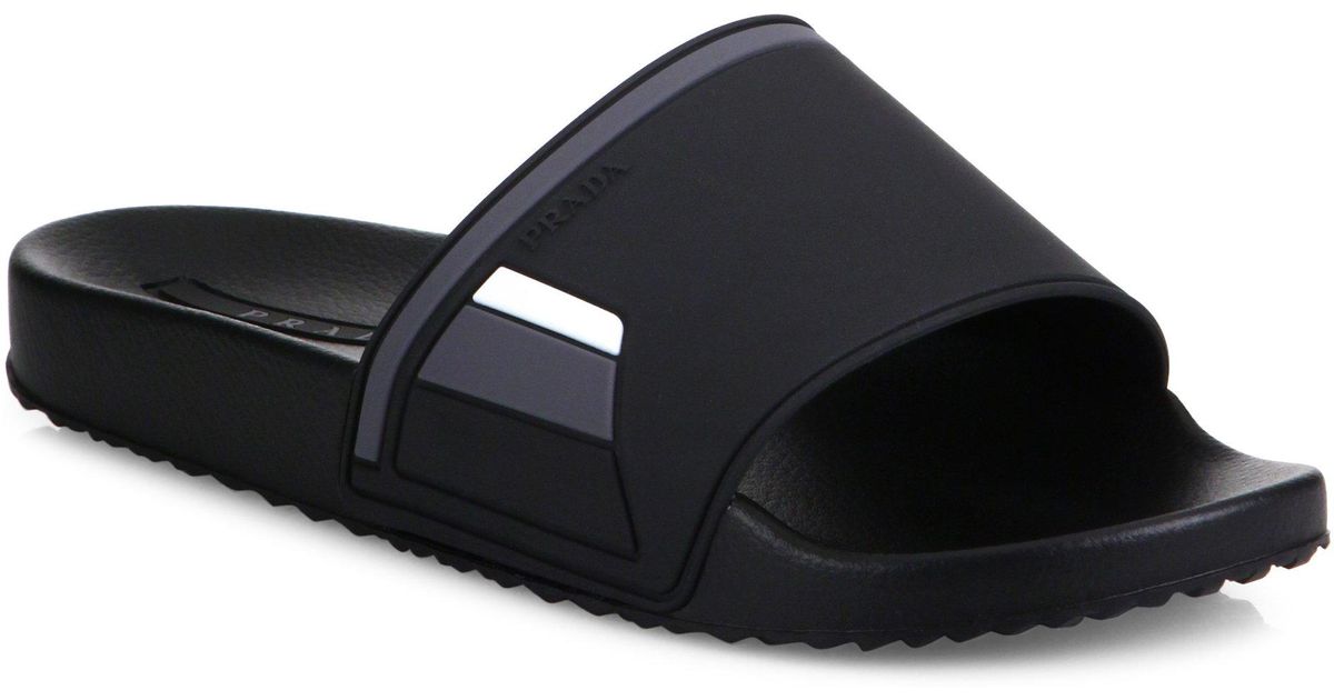 Prada Rubber Shower Slide Sandals in 