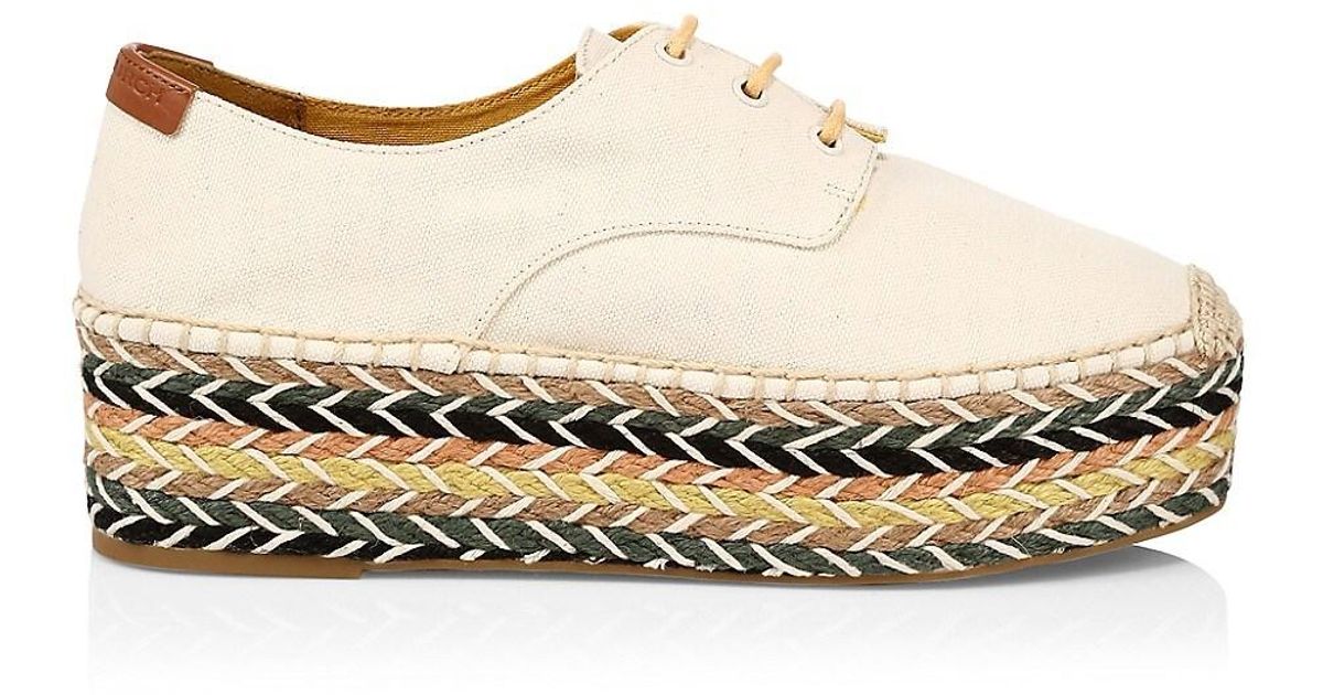 Tory Burch Multicolored Platform Oxford Espadrilles in Natural | Lyst