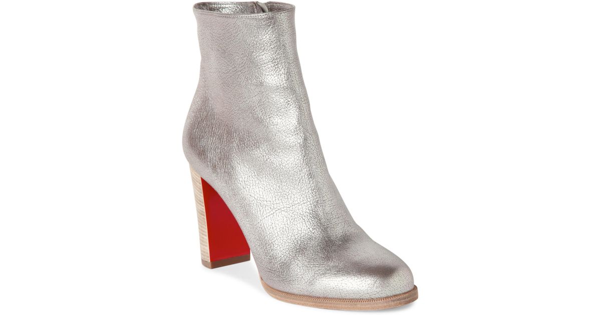 louboutin silver booties