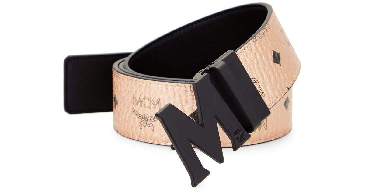 mcm champagne gold belt