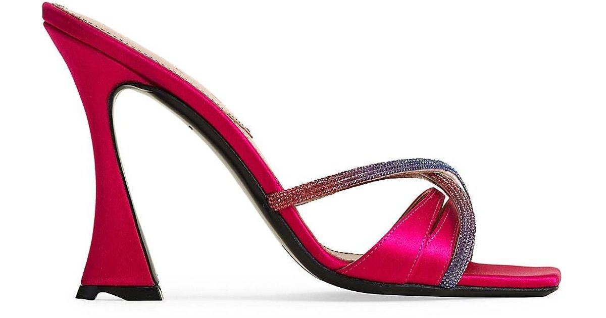 D'Accori Lust Metallic Leather Sandals in Pink | Lyst