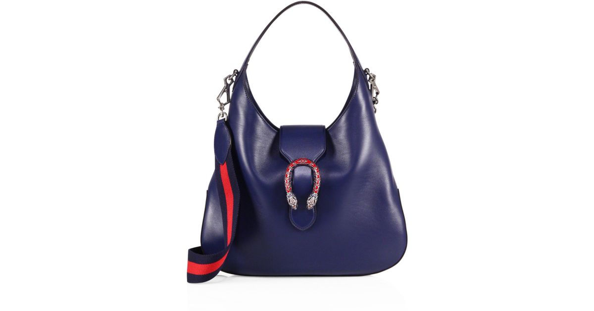 navy leather hobo bag