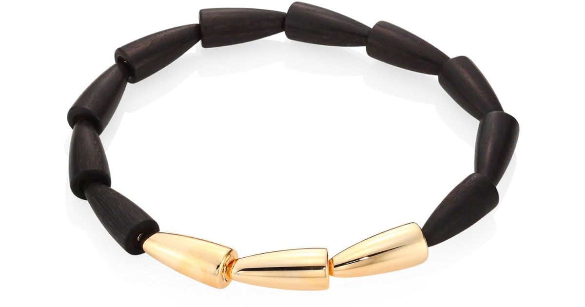 Vhernier Calla Wood & 18k Rose Gold Necklace in Black | Lyst