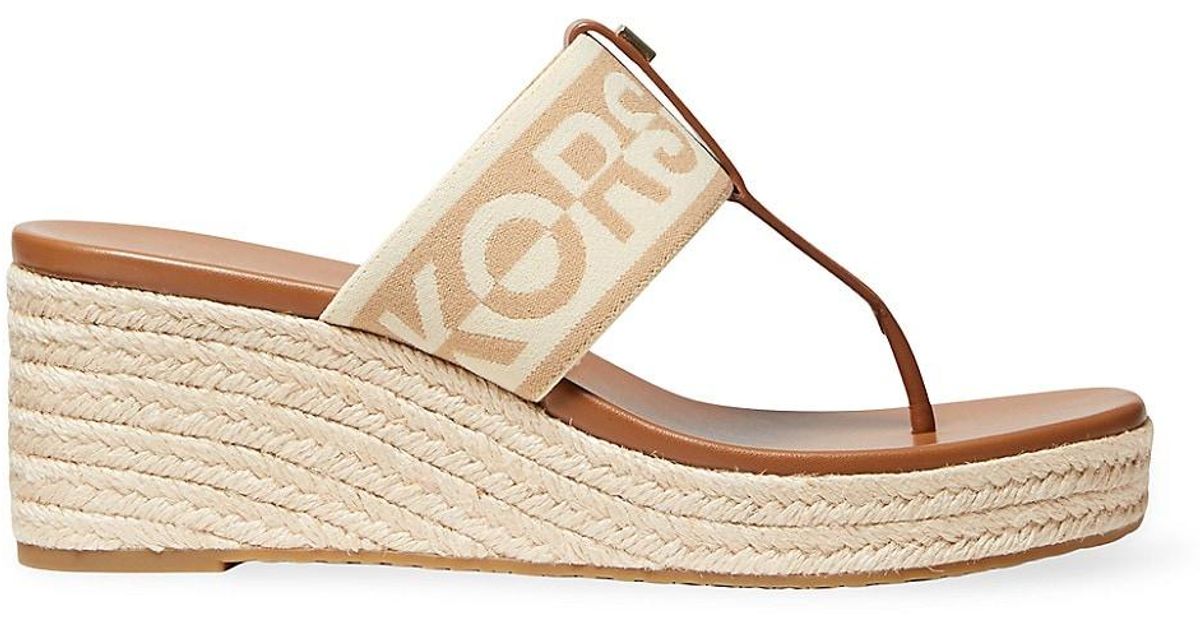 MICHAEL Michael Kors Verity Logo Wedge Thong Sandals Lyst