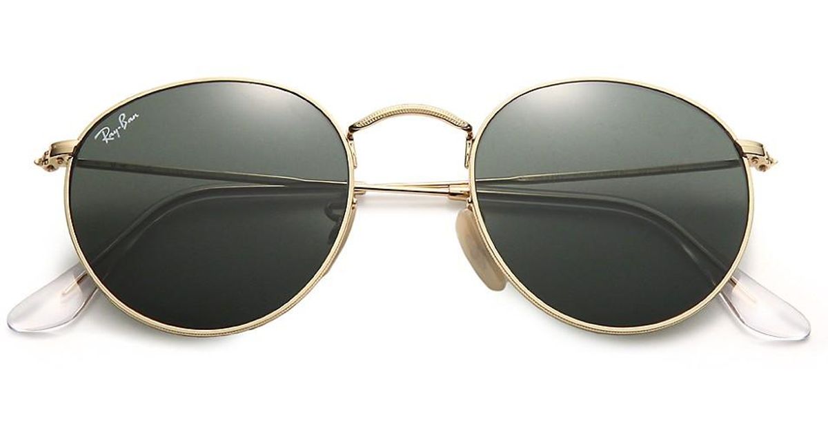 ray ban new round gold