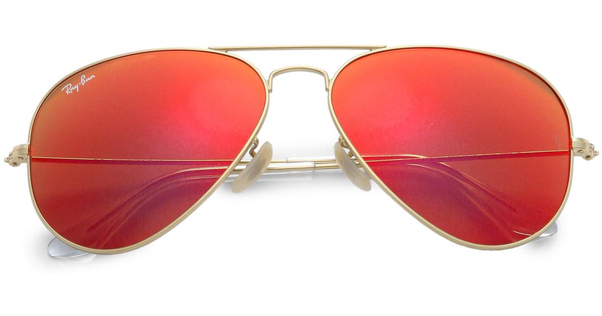 Ray-Ban Rb3025 58mm Original Aviator Sunglasses in Red - Lyst