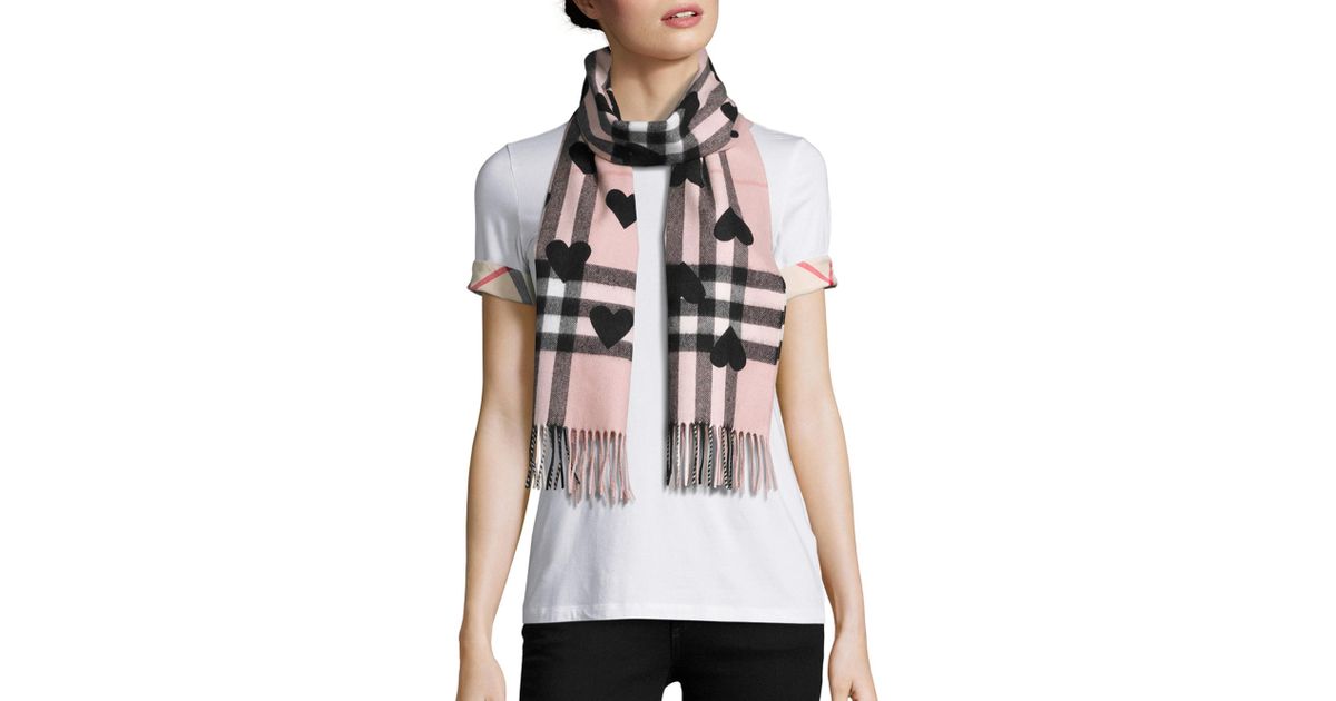 burberry pink heart scarf
