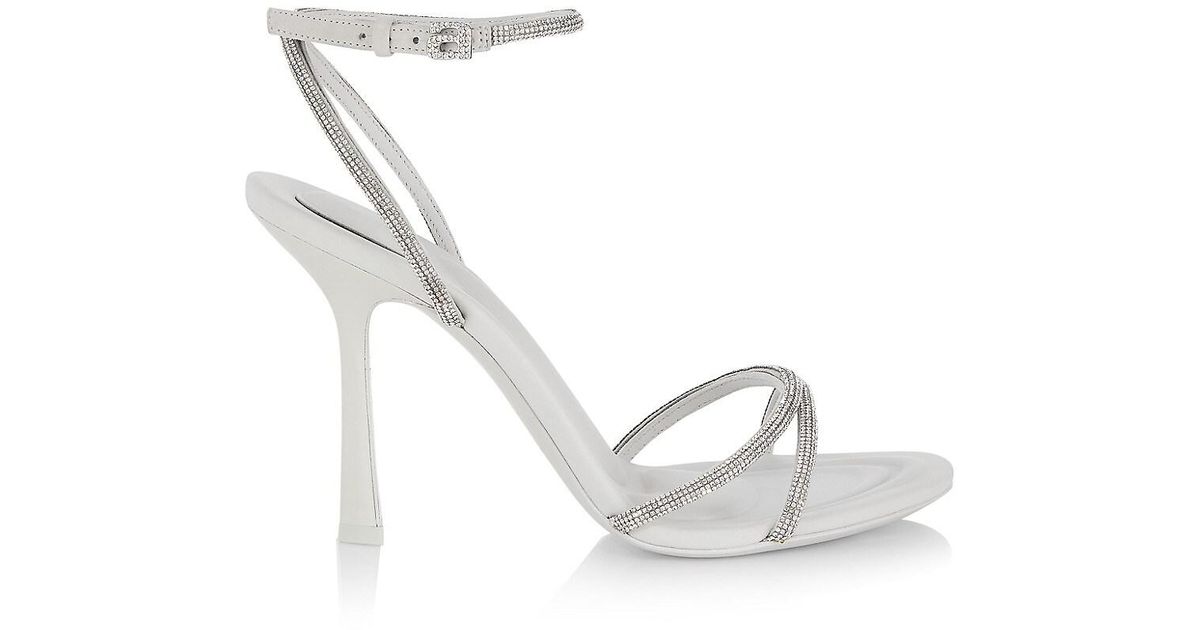 Alexander Wang Leather Dahlia Crystal-embellished High-heel Sandals in ...