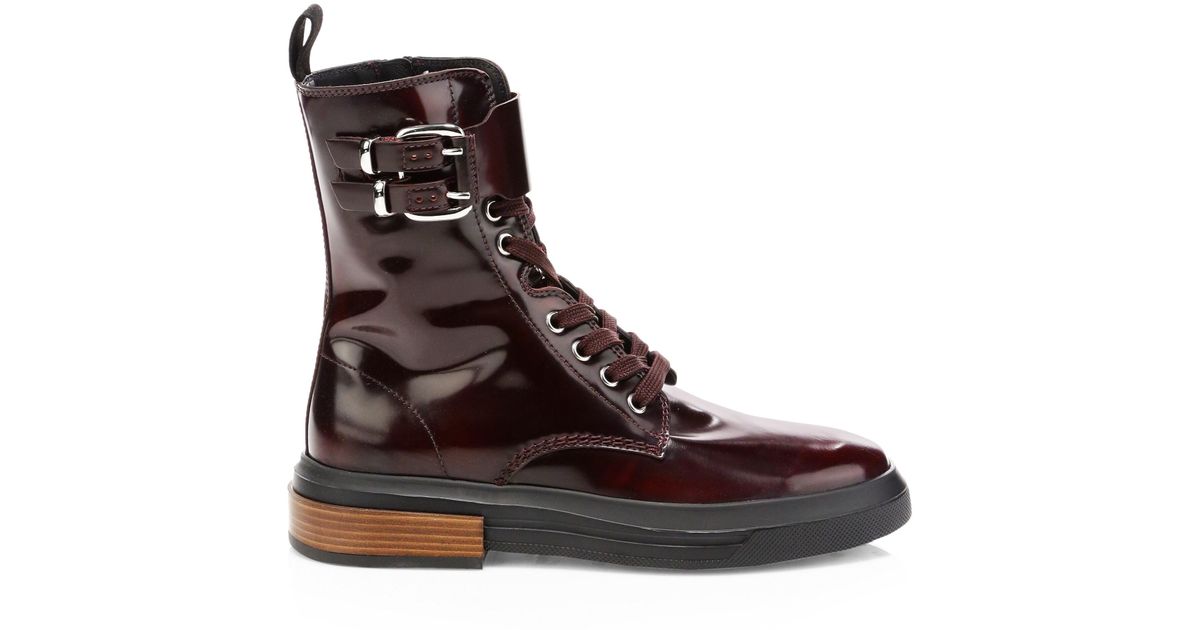 Tod's Women's Leather Combat Boots 