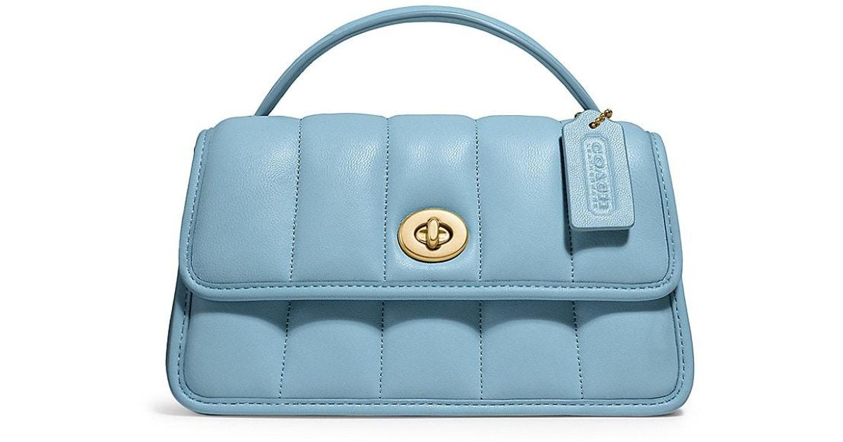 COACH Leather Quilties Turnlock Clutch Bag in Azure (Blue) Lyst