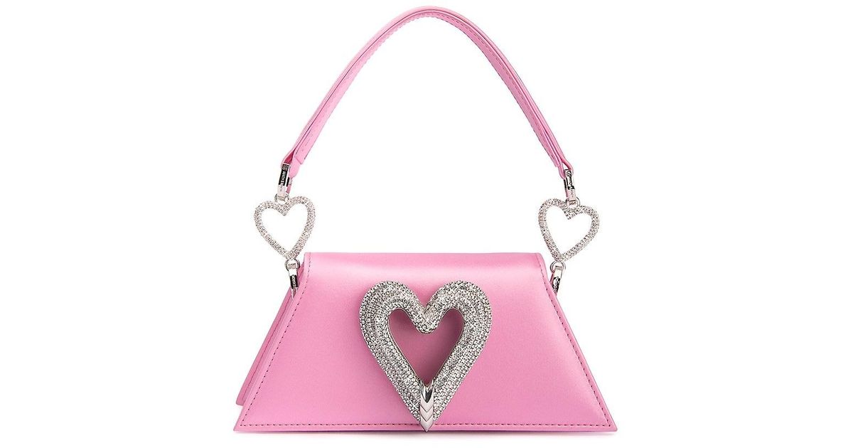 Mach & Mach Mini Samantha Triple Heart Bag in Pink | Lyst