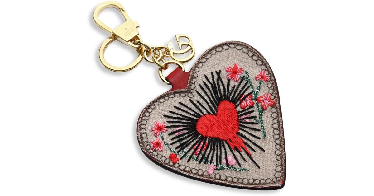 Gucci Embroidered Leather Heart 