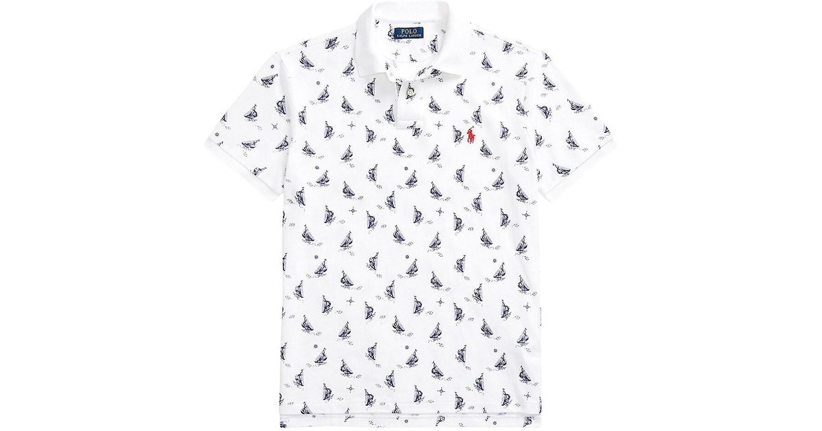 Polo Ralph Lauren Prepster Sailboat Polo Shirt in White for Men Lyst