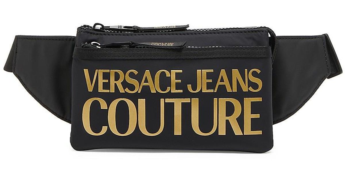 Versace Jeans Couture Synthetic Borsa Marsupio Logo Belt Bag in Black ...