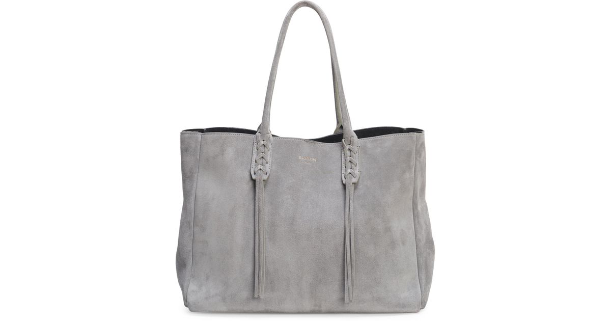 black suede shopper bag