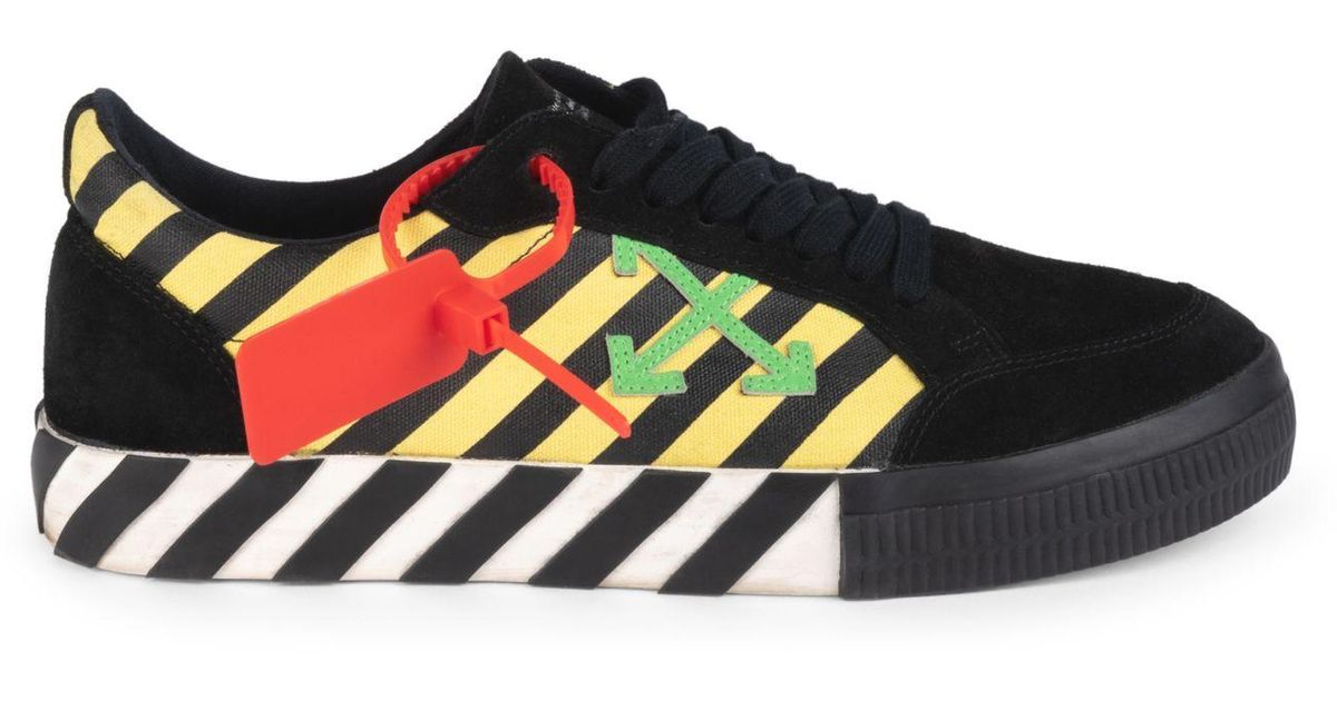 Off-White c/o Virgil Abloh Suede Low Vulcanized Sneakers in Black ...