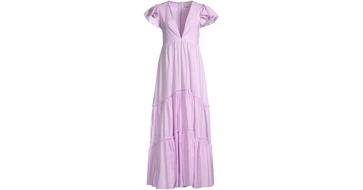 Sachin & Babi Cotton Paloma Tiered Maxi Dress in Lilac (Purple) | Lyst